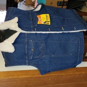 Wrangler Denim Sherpa Lined Vest